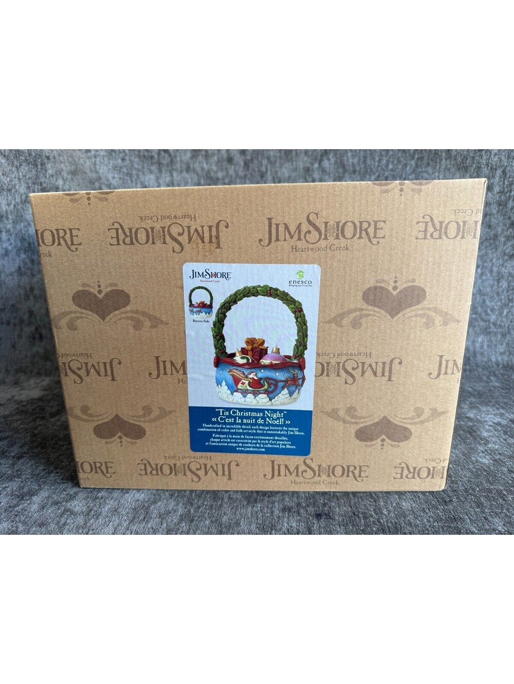 Jim Shore Heartwood Creek "Tis Christmas Night" Santa Basket Figurines Set New